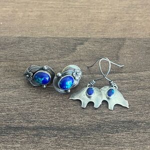 Silver and Blue Stone Jewelry Set